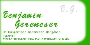 benjamin gerencser business card